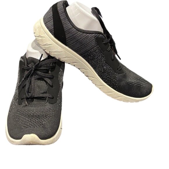 Mens Size 12 Gray and Black Athletic Sneakers With Fabric Upper & Man-Made Balan - Picture 1 of 7